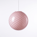 Hand blown glass pendant light in pink swirl opal glass, the BO-HA Kaja globe on a white background.