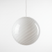 White glass pendant light studio shot – the BO-HA Kaja opal globe with its white-on-white swirl.