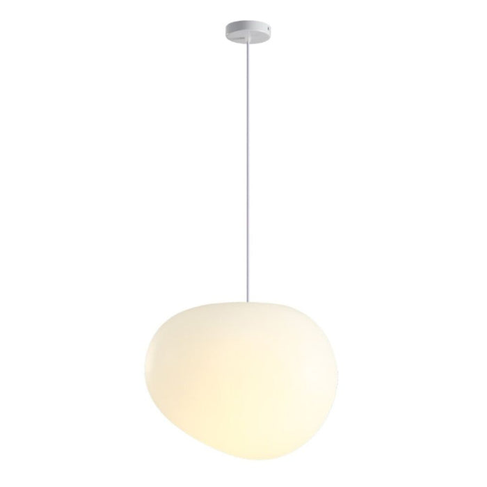 Nordic minimalist off white round pebble chandelier for restaurants duplexes clothing stores shop windows shopping malls and weddings image 4