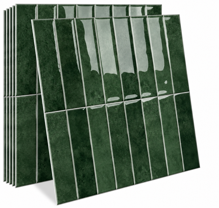 Ebba – Nordic Peel-and-Stick Kitchen Backsplash Tile BO-HA Deep Forest Green
