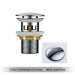 Mirja - Bathroom Sink Drain Pop Up Drain Bathroom Sink Stopper  BO-HA Polished Chrome With Overflow 