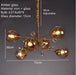 Eira - Glass bubble chandelier Kitchen Island light BO-HA 6 Balls-Amber