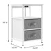 Eilif - Modern 3 Drawer Nightstand with Charging Station  BO-HA   