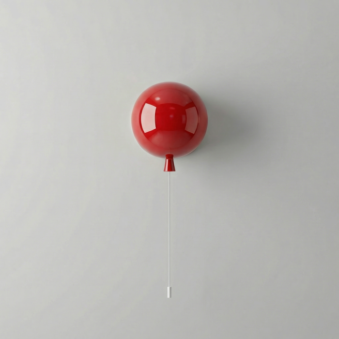 Elo – Bauhaus Colorful Wall / Ceiling Light with Pull Switch BO-HA Wall Version Red Small