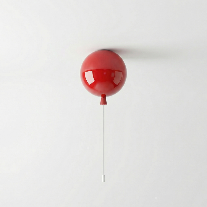 Elo – Bauhaus Colorful Wall / Ceiling Light with Pull Switch BO-HA Ceiling Version Red Small
