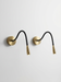 Lina – Slim Copper LED Bedside Reading Wall Sconce BO-HA Pair