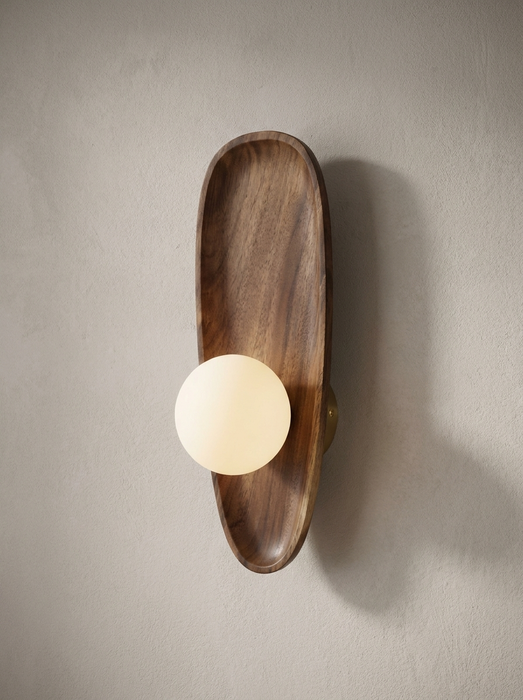 Bjork – Nordic Wood & Glass Wall Sconce BO-HA Tall