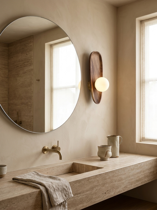 Bjork – Nordic Wood & Glass Wall Sconce BO-HA