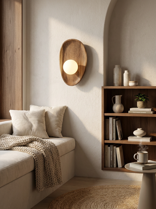 Bjork – Nordic Wood & Glass Wall Sconce BO-HA