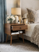 Hallvard - Mid Century Modern Nightstand Walnut Solid Wood Nightstand Small Bedside Table BO-HA