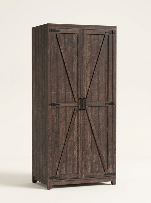 Torkil - Farmhouse Armoire Wardrobe with Barn Doors BO-HA