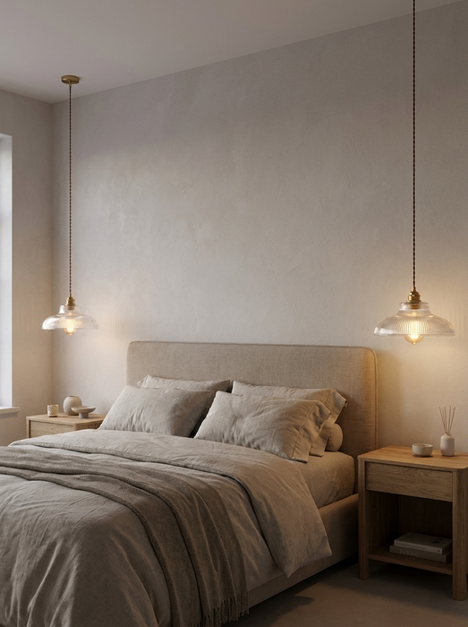 Mossa – Nordic Ribbed Glass Café Pendant Light