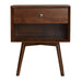 Hallvard - Mid Century Modern Nightstand Walnut Solid Wood Nightstand Small Bedside Table  BO-HA   