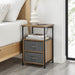 Solveig - Modern Nightstand with Charging Station  BO-HA Walnut panel  
