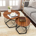 Ester - Round Wood Coffee Table Set of 2 Oval Coffee Table  BO-HA   