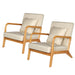 Maren - Living Room Accent Chairs Bedroom Chair Reading Armchair Indoor Wooden Chairs Reading Chair  BO-HA White 2pcs  