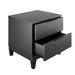 Torvald - Modern Double Drawer Black Nightstand Small Bedside Table  BO-HA   